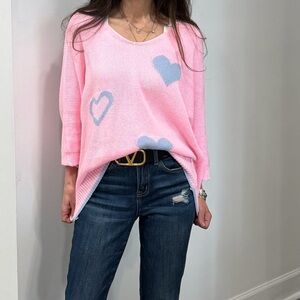 MADE IN ITALY Pink Heart Sweater